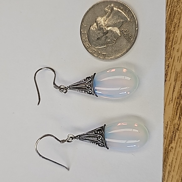 New Opalite Sterling Silver Earrings - Picture 1 of 5